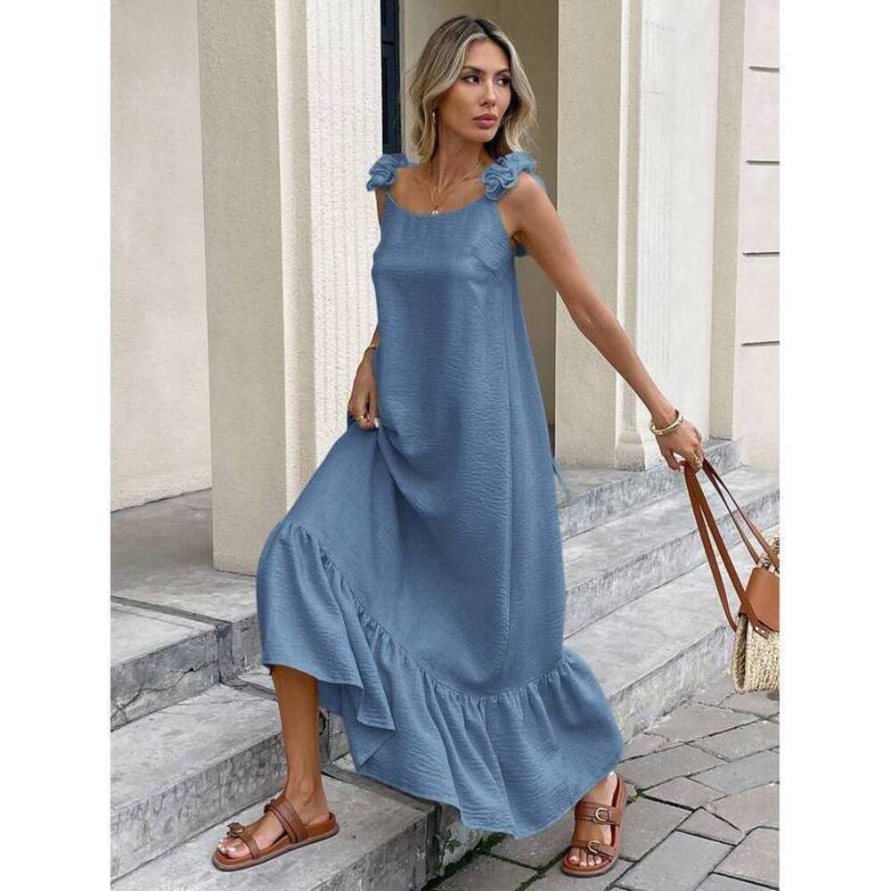Serisse Solid Color Open Back Dress, Style - Picture 3 of 7